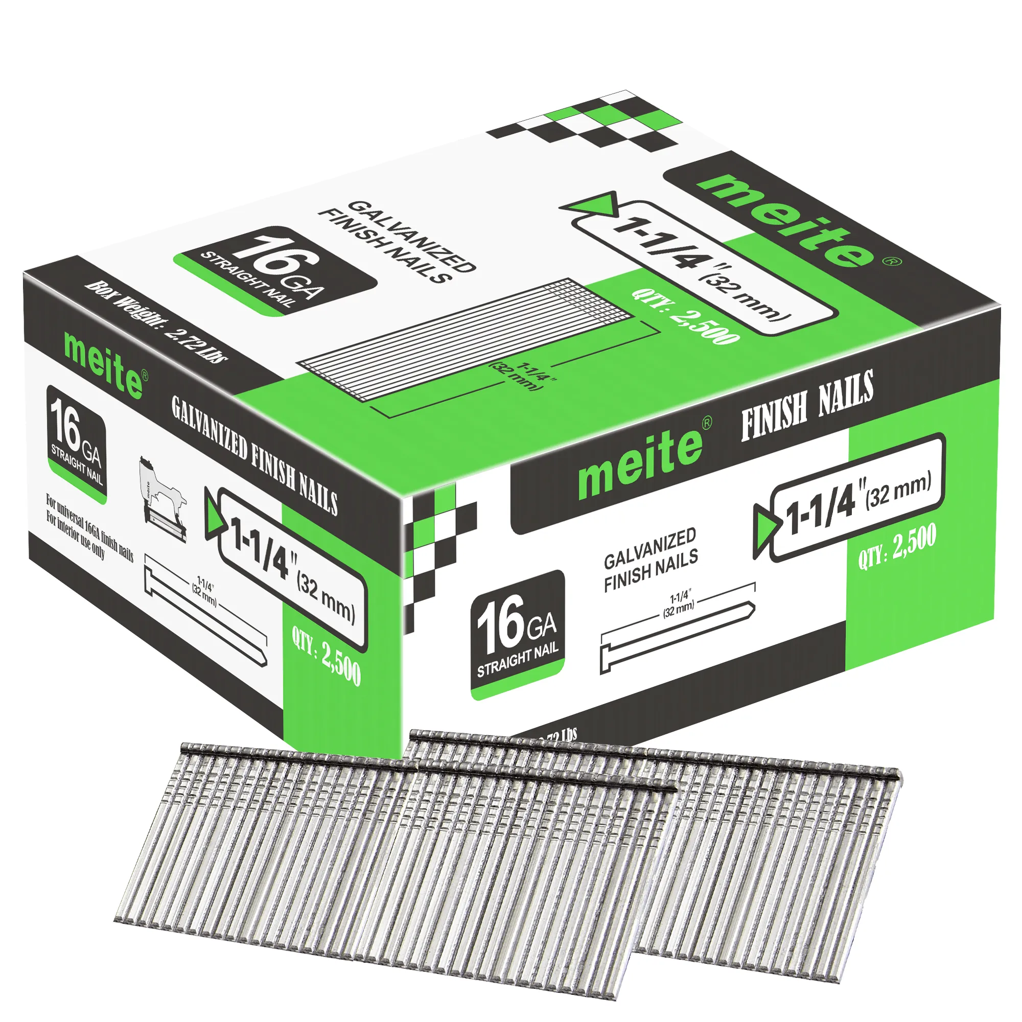 16 Gauge 7/8" to 2-1/2" Length Finish Nails