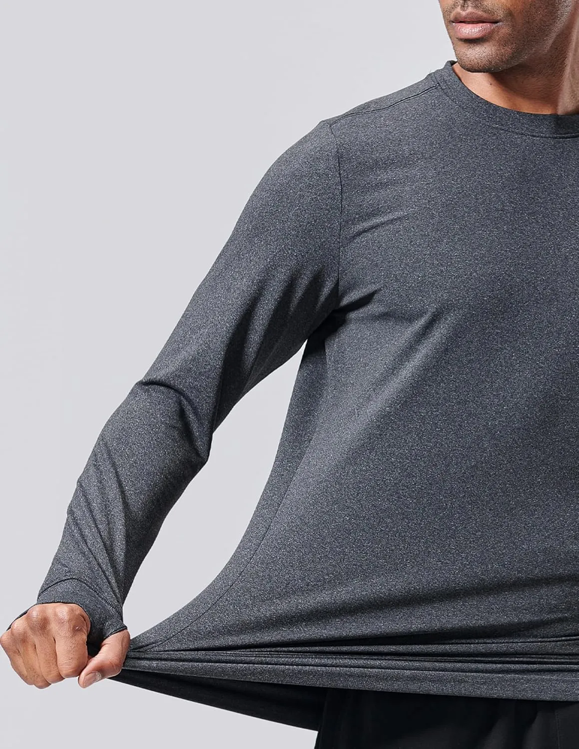3-Pack Thermal Fleece Active Long Sleeve Shirts for Men, Athletic Crewneck Pullover Sweatshirts
