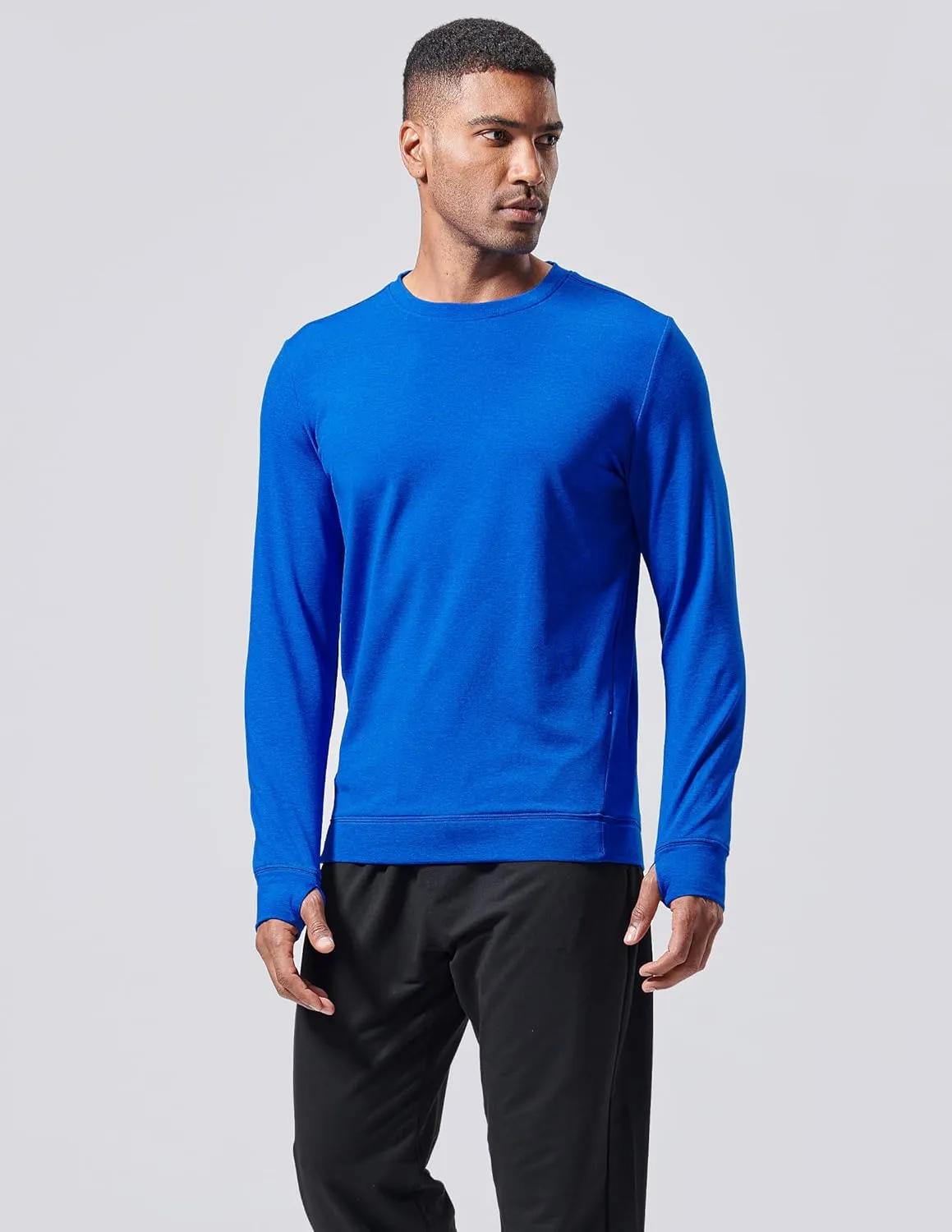 3-Pack Thermal Fleece Active Long Sleeve Shirts for Men, Athletic Crewneck Pullover Sweatshirts