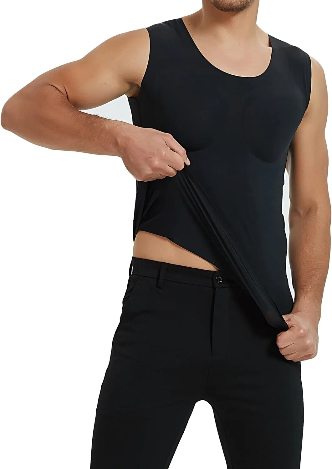 Adult Muscle Shirt False Muscle Chest Vest Enhancer Shaper Undershirt Summer Tees for Men