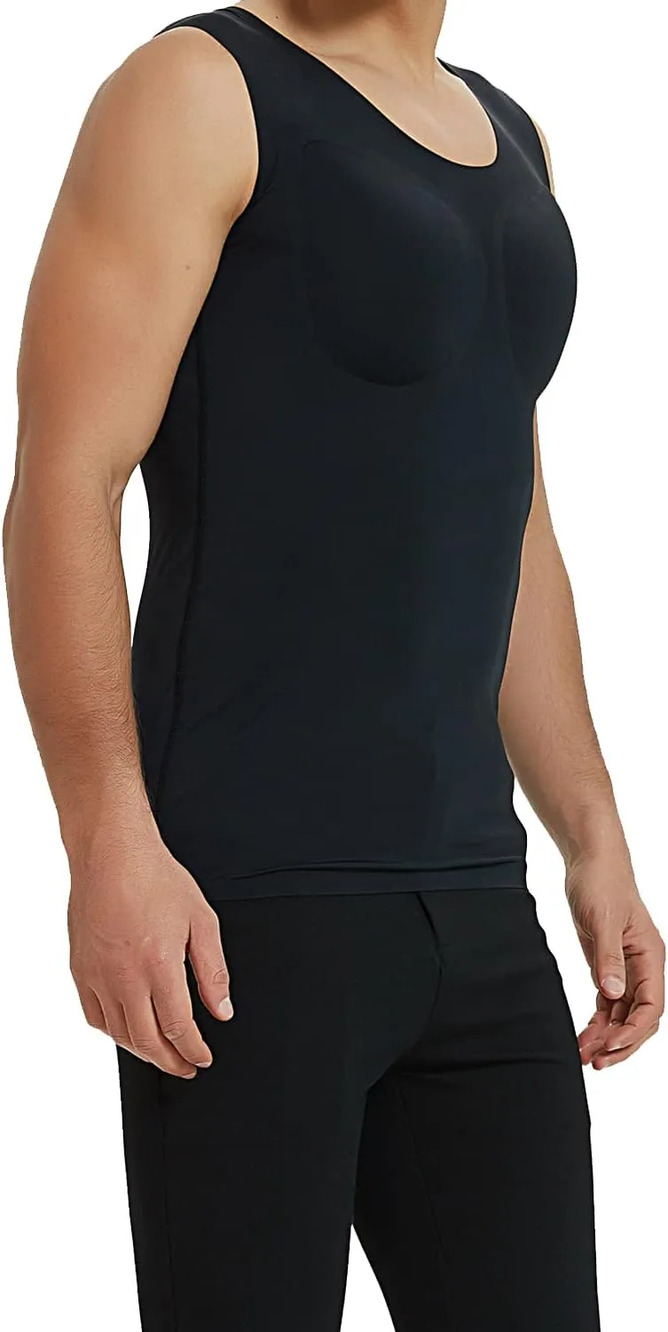 Adult Muscle Shirt False Muscle Chest Vest Enhancer Shaper Undershirt Summer Tees for Men