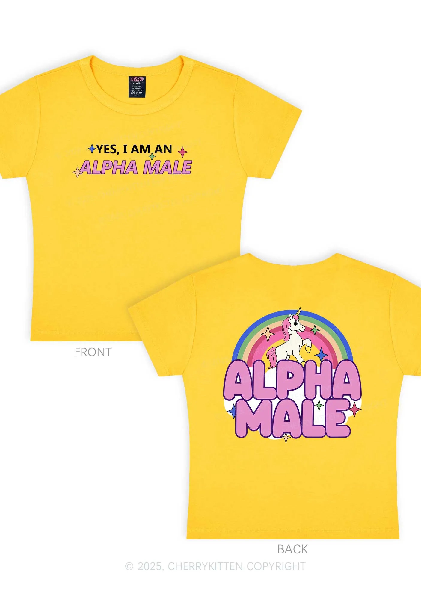 Alpha Male Two Sides Pride Y2K Baby Tee Cherrykitten