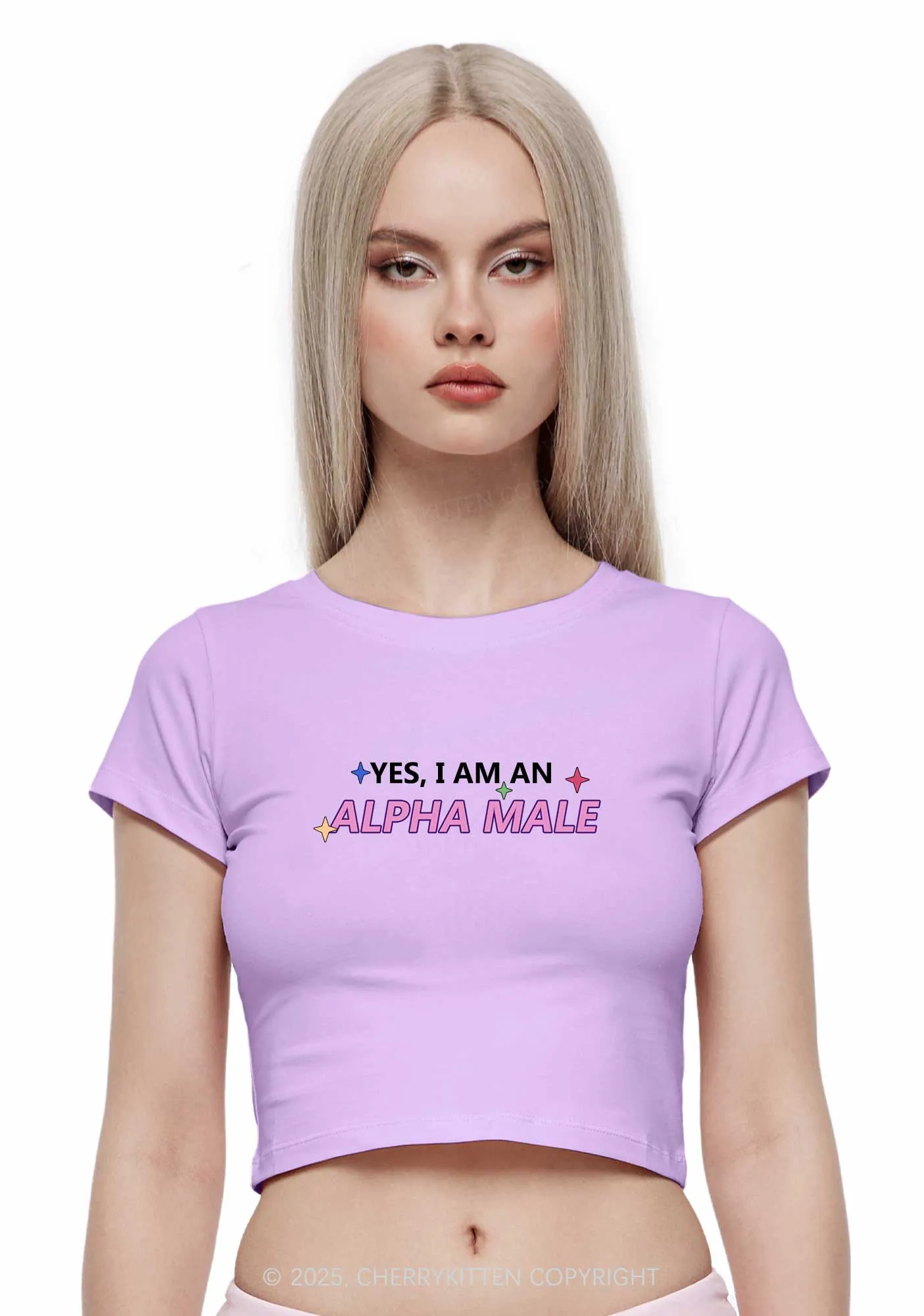 Alpha Male Two Sides Pride Y2K Baby Tee Cherrykitten