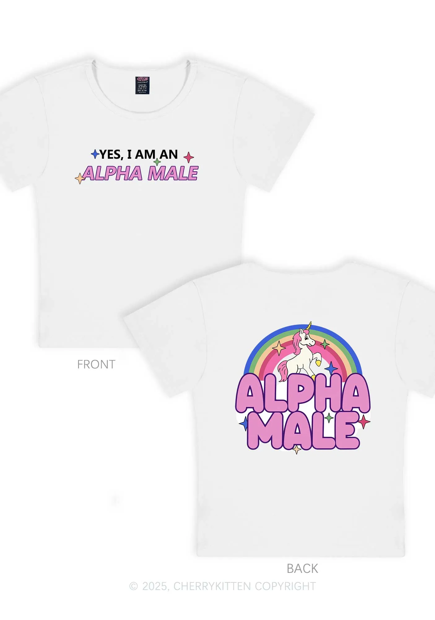 Alpha Male Two Sides Pride Y2K Baby Tee Cherrykitten
