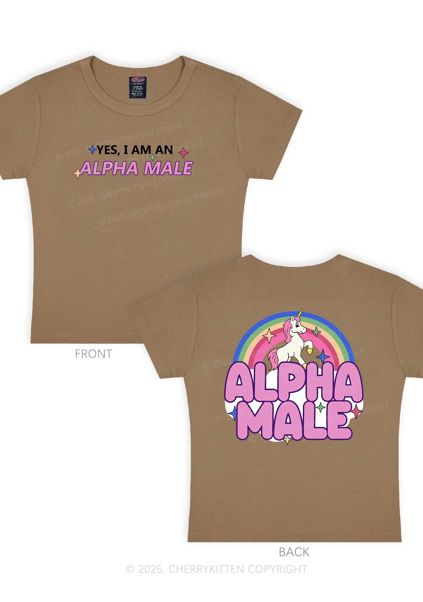 Alpha Male Two Sides Pride Y2K Baby Tee Cherrykitten