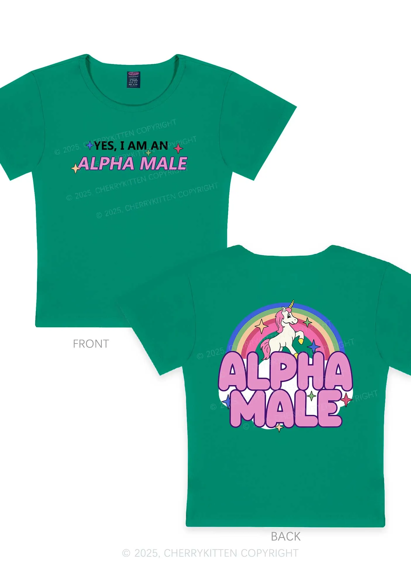 Alpha Male Two Sides Pride Y2K Baby Tee Cherrykitten