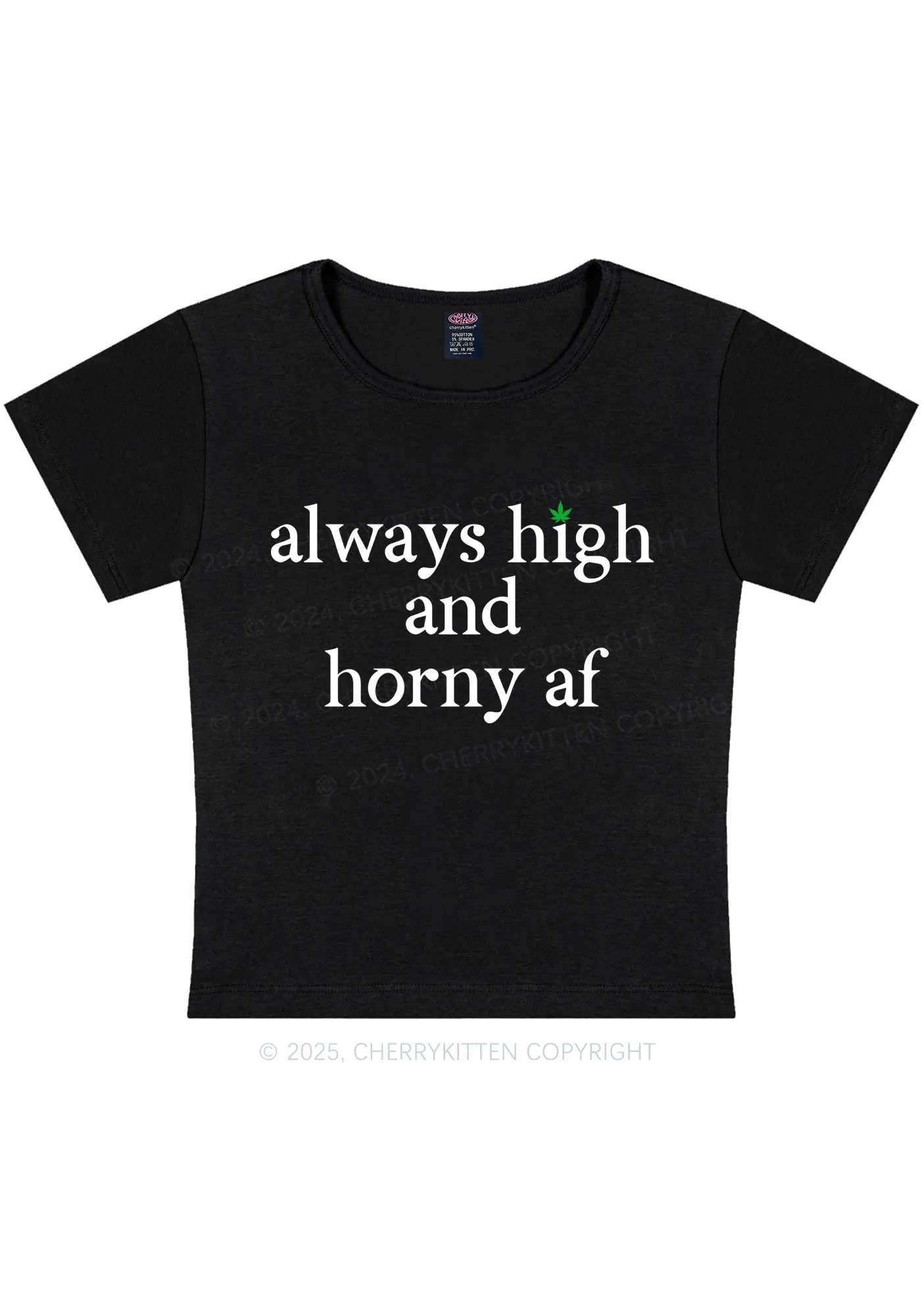 Always High Y2K Baby Tee Cherrykitten