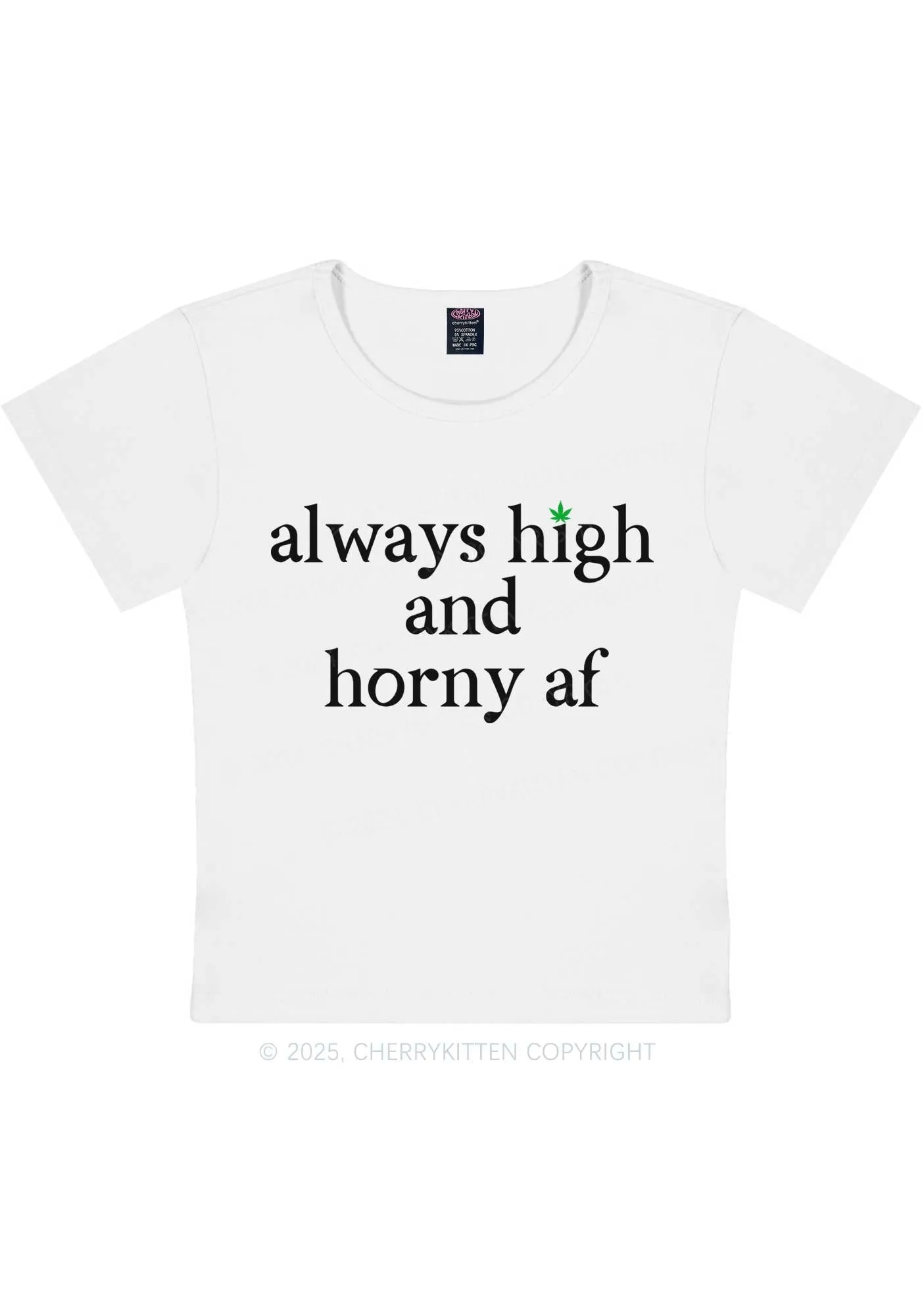 Always High Y2K Baby Tee Cherrykitten