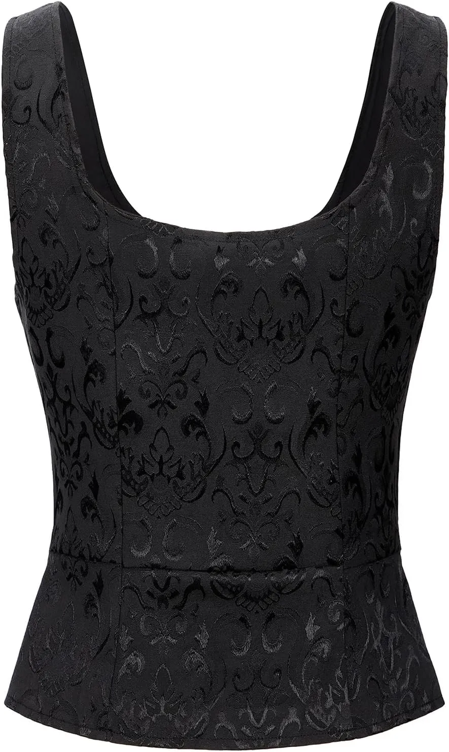 American Trends Women Pirate Renaissance Vest Cosplay Costume Waistcoat Halloween Steampunk Gothic Medieval Bodice