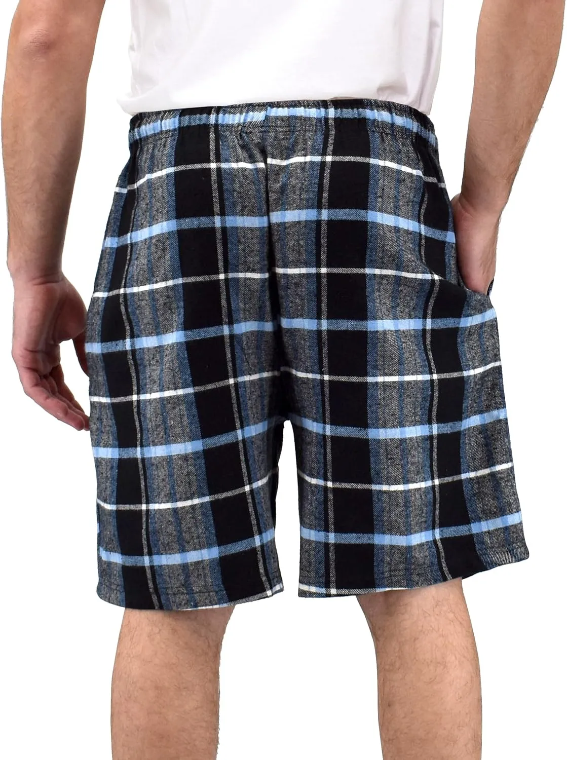 Andrew Scott Men's Cotton Flannel Knee Length Shorts | Drawstring & Pockets Boxer Sleep Shorts | Multi Packs