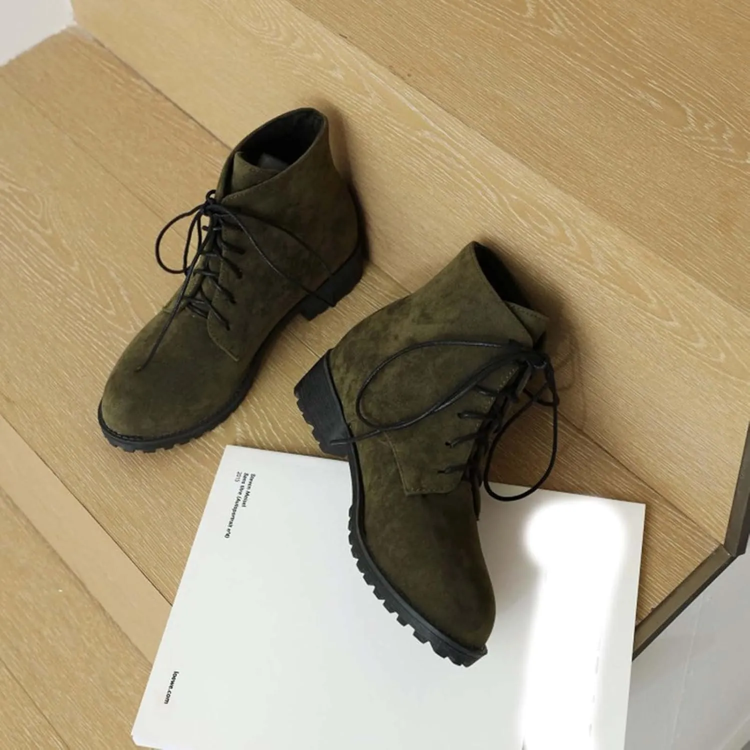 Ankle Boots for Women Black Platform Booties Oxford Boots for Women Hiking Shoes Women Casual Round Head Slip on Pointed Toe Chunky Stacked Heel