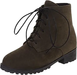 Ankle Boots for Women Black Platform Booties Oxford Boots for Women Hiking Shoes Women Casual Round Head Slip on Pointed Toe Chunky Stacked Heel