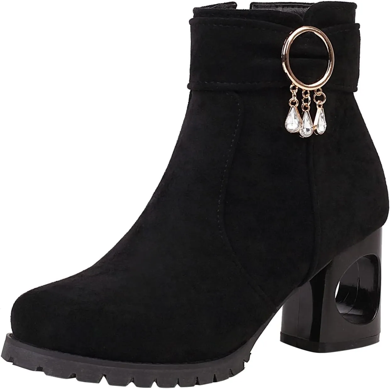 Ankle Boots for Women Womens Booties and Ankle Boot Flat Heeled Brown Boots Boot Shoe Laces Comfortable and Soft Lightweight Square Toe Slip On Side Zipper