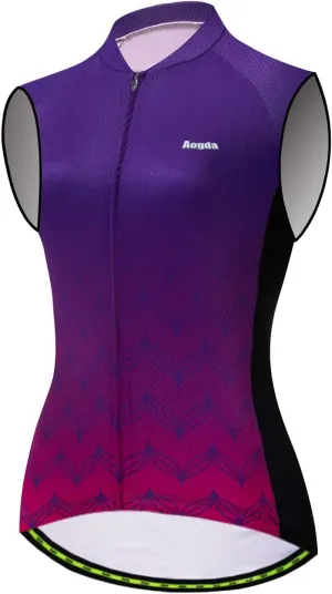 Aogda Cycling Jerseys Women Bike Shirts Team Biking Sleeveless Tops Bicycle Vests Clothing