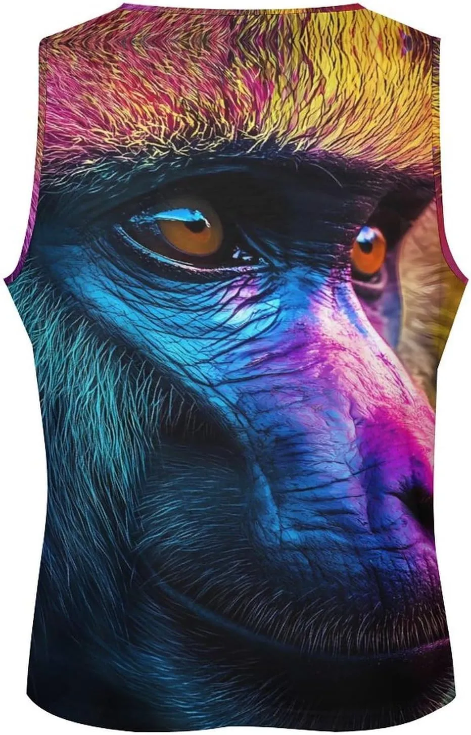 Baboon Colorful Monkey Men's Activewear Tank Tops Gym Sleeveless Muscle T Shirts Workout Tees Vest
