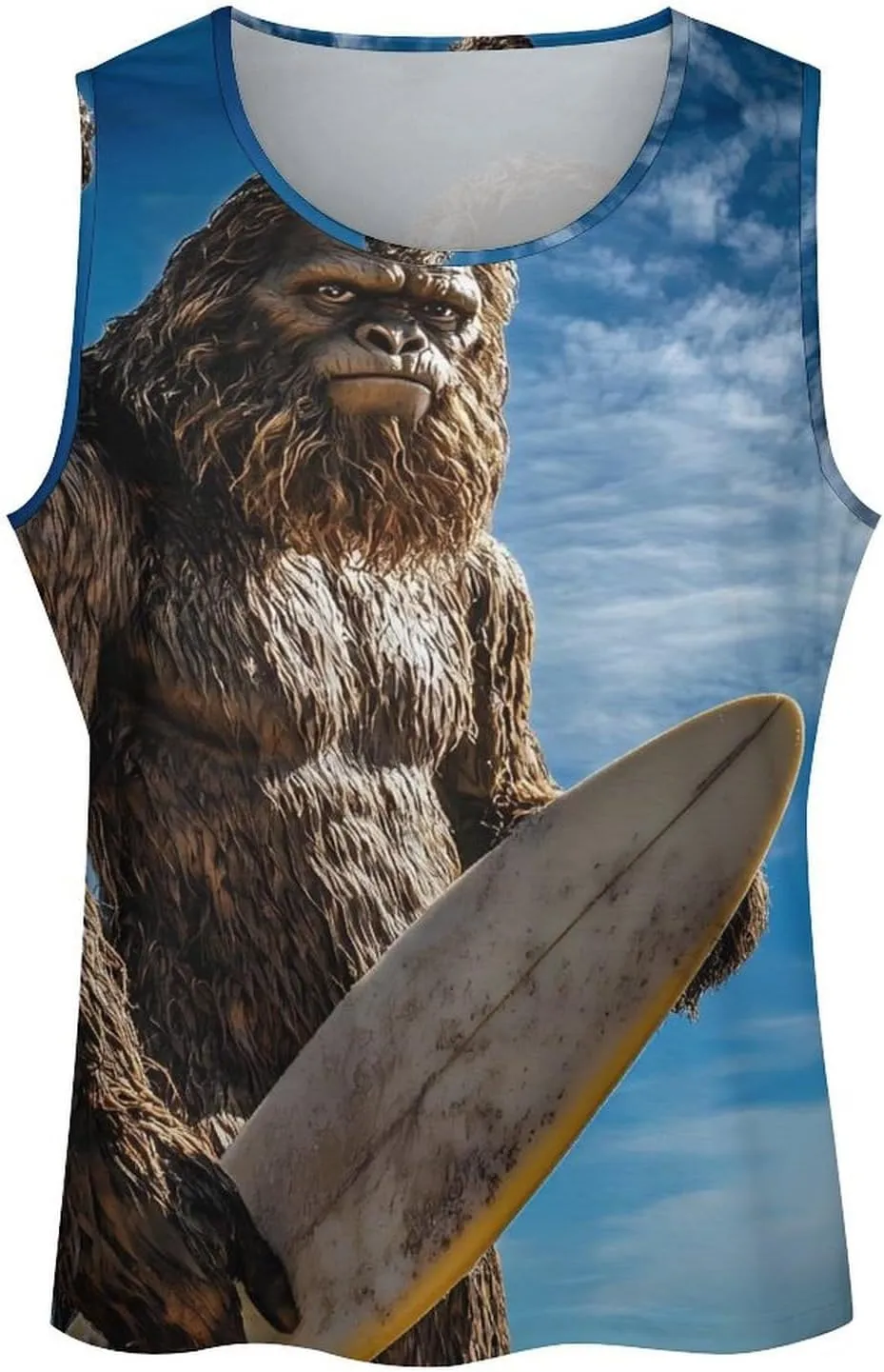 Bigfoot Surfing Beach Men's Activewear Tank Tops Gym Sleeveless Muscle T Shirts Workout Tees Vest