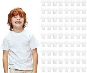 BILLIONHATS 72 Pack Kids Cotton Tshirts Bulk, Wholesale Unisex Children Tees, for Boys and Girls Mixed Assorted Colors