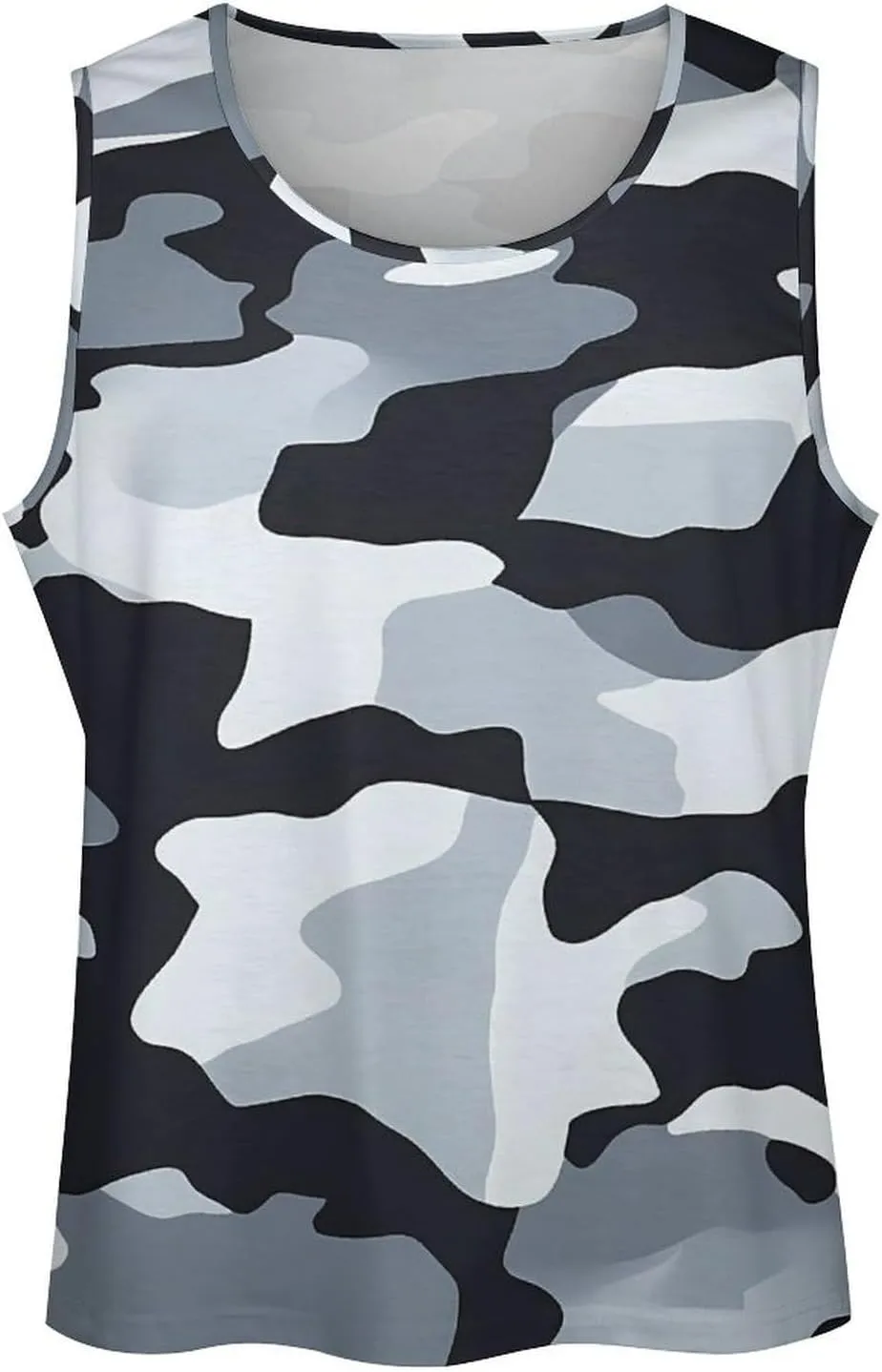 Black Camouflage Men's Activewear Tank Tops Gym Sleeveless Muscle T Shirts Workout Tees Vest