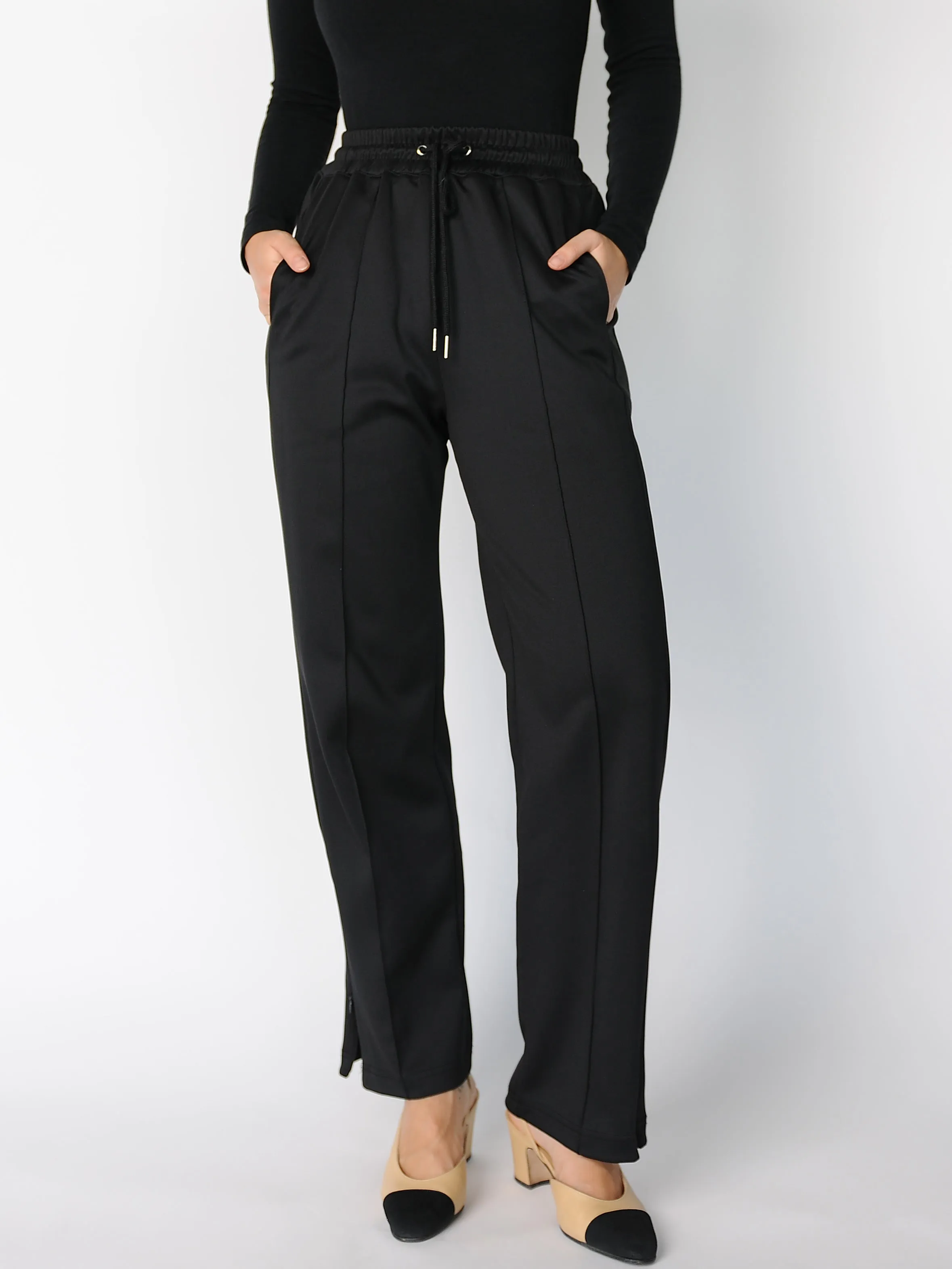 Black Tailored Track Pants