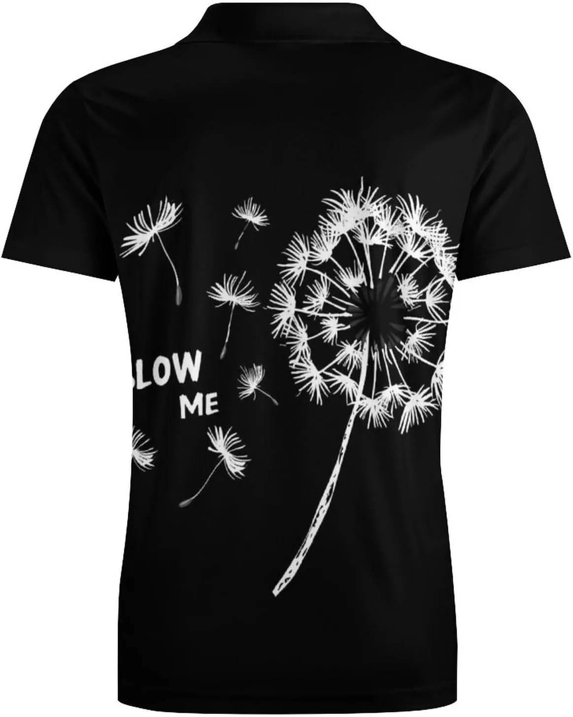 Blow Me Dandelion Classic Polo Shirts for Men Quick Dry Short Sleeve Fit Golf Tees Casual Tops