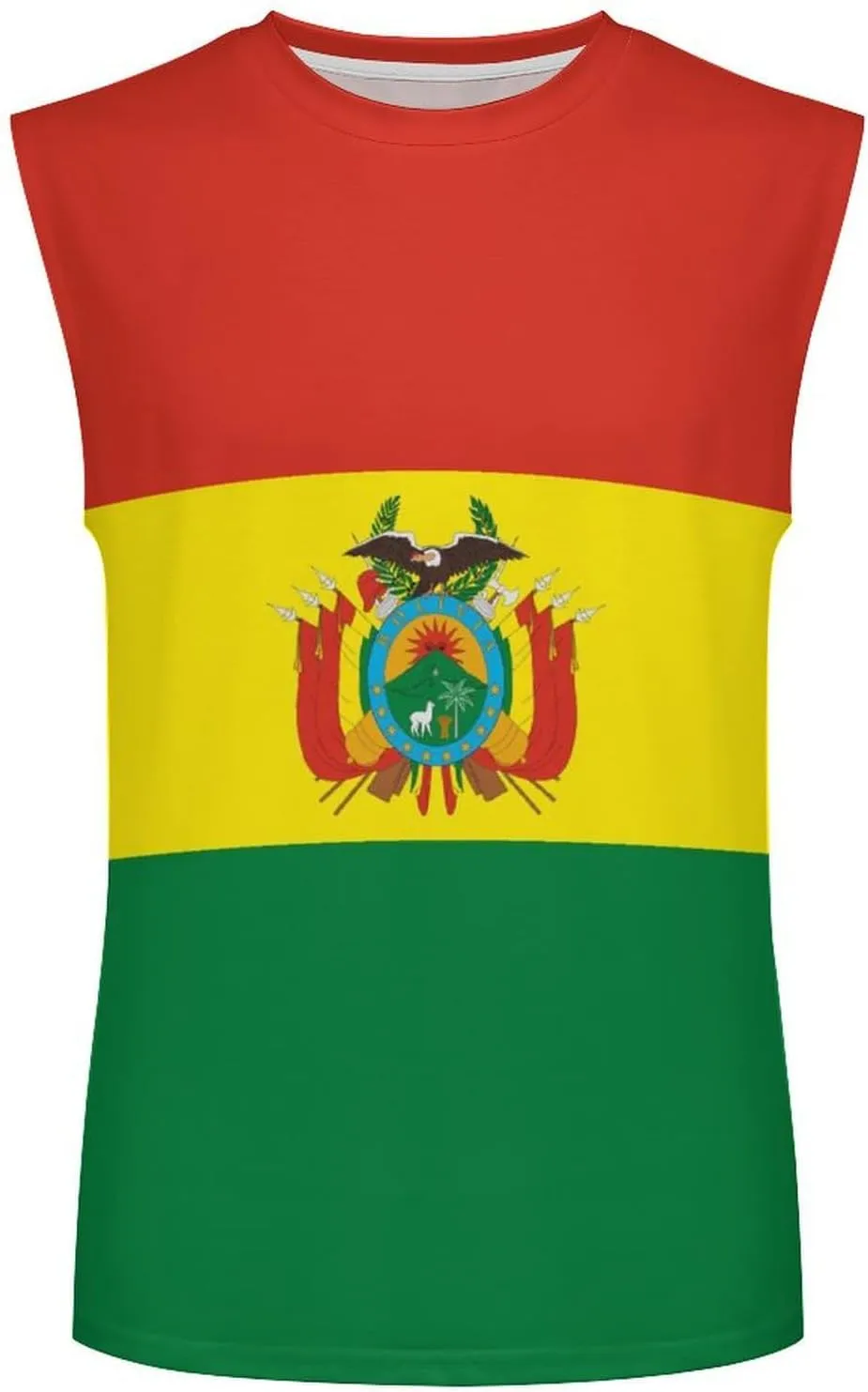 Bolivia-Flag Mens Sleeveless Tank Tops Workout Muscle Gym T-Shirts Slim Fit Crew Neck Tee Tops