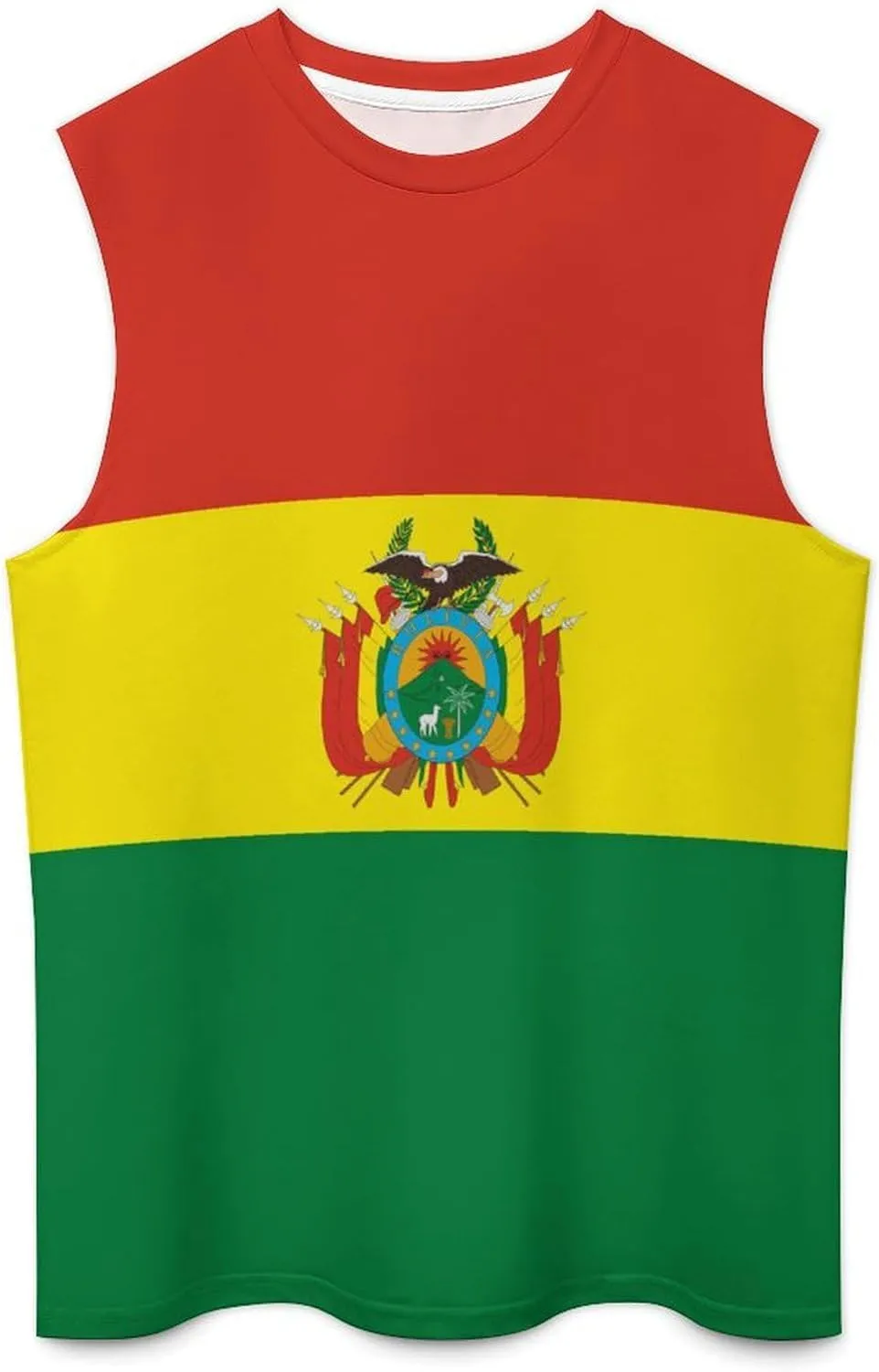 Bolivia-Flag Mens Sleeveless Tank Tops Workout Muscle Gym T-Shirts Slim Fit Crew Neck Tee Tops
