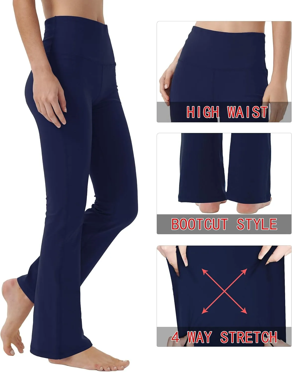 Bootcut Yoga Pants for Women High Waist Workout Pants for Women Tummy Control Bootleg Work Pants Dress Pants