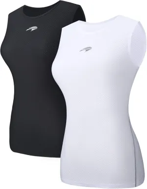 bpbtti Women's Quick Dry Sleeveless Base Layer High Wicking Tank Tops Cycling Undershirt Running Vests