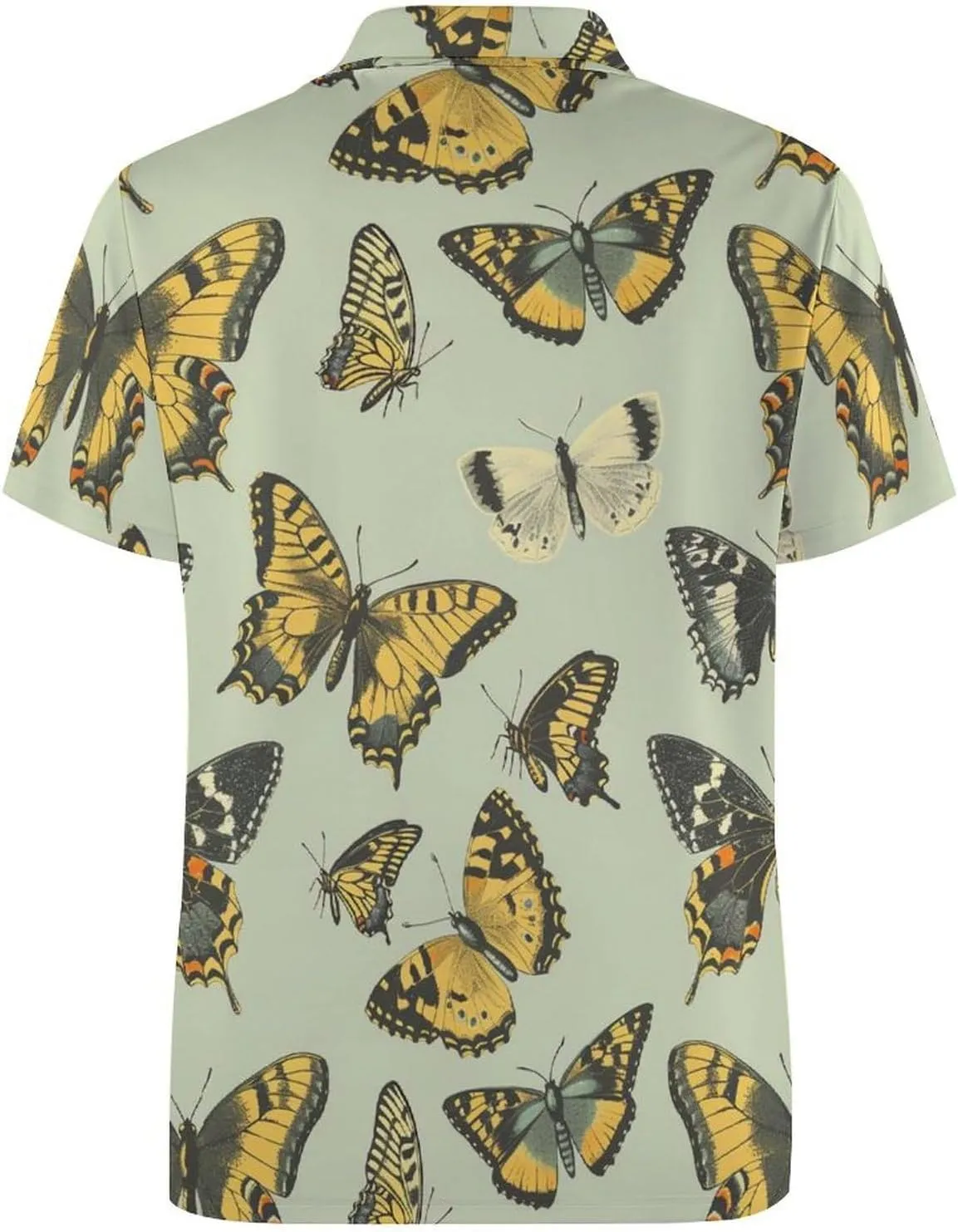 Butterfly Insect Mens Polo Shirts Quick Dry Short Sleeve T-shirts Slim Tennis Collared Tees Tops