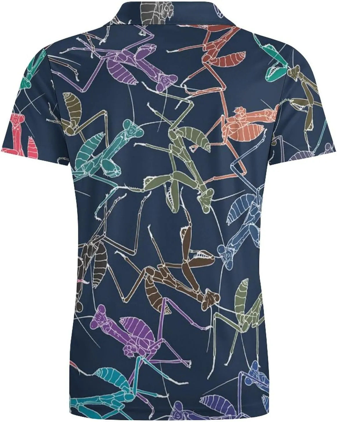 Cartoon Mantis Insect Classic Polo Shirts for Men Quick Dry Short Sleeve Fit Golf Tees Casual Tops