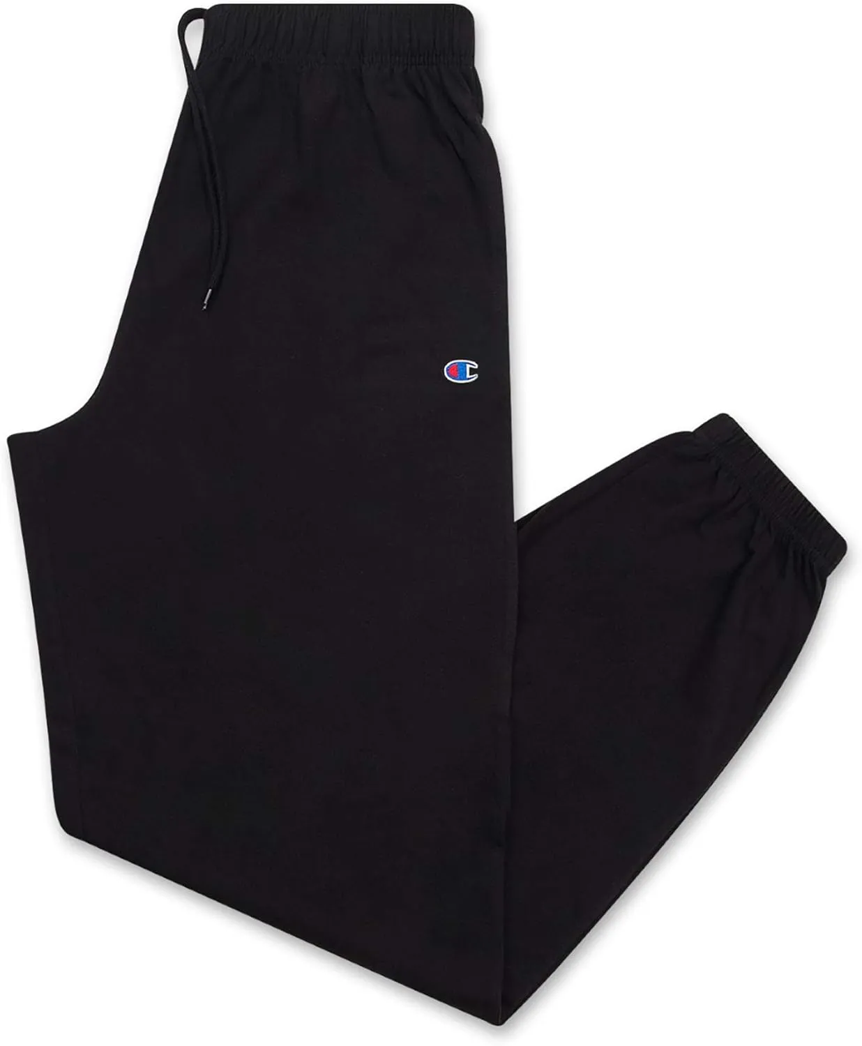 Champion Men's Big & Tall Closed Bottom Jersey Pant, Black, 2X