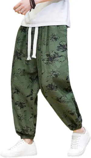 China Style Men's Joggers Pants Thin Bloomers Harem Pants Printed Casual Hip Hop Trousers