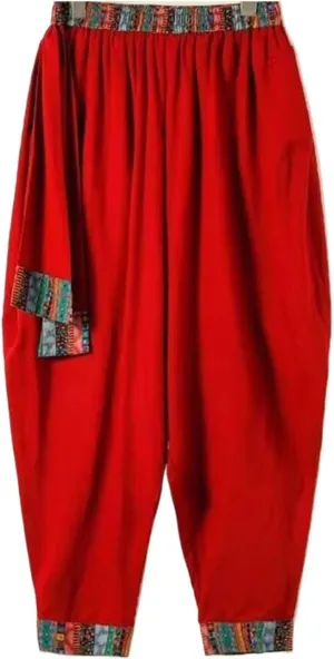 Chinese Style Men's Harem Pants Casual Loose Daily Ethnic Style Men Pants