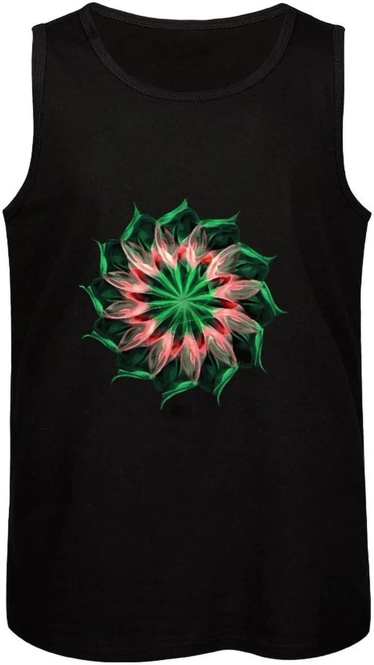 Christmas Wreath Mens Tank Top Cotton Undershirt Crewneck Sleeveless Shirt for Summer