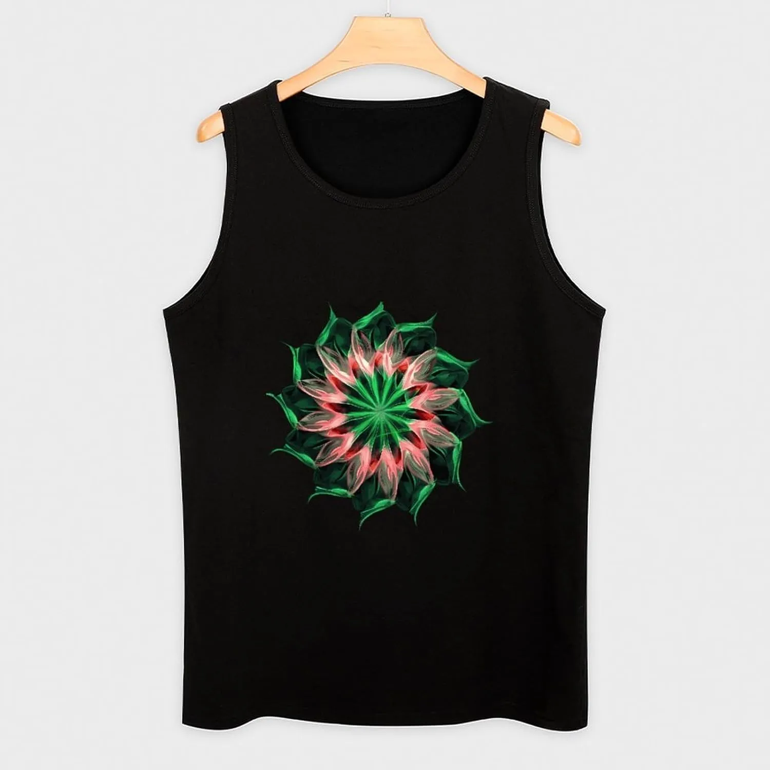 Christmas Wreath Mens Tank Top Cotton Undershirt Crewneck Sleeveless Shirt for Summer