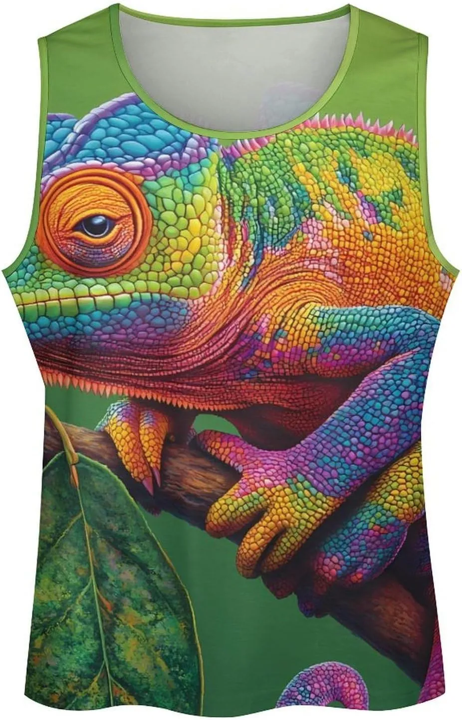 Colorful Rainbow Chameleon Men's Activewear Tank Tops Gym Sleeveless Muscle T Shirts Workout Tees Vest