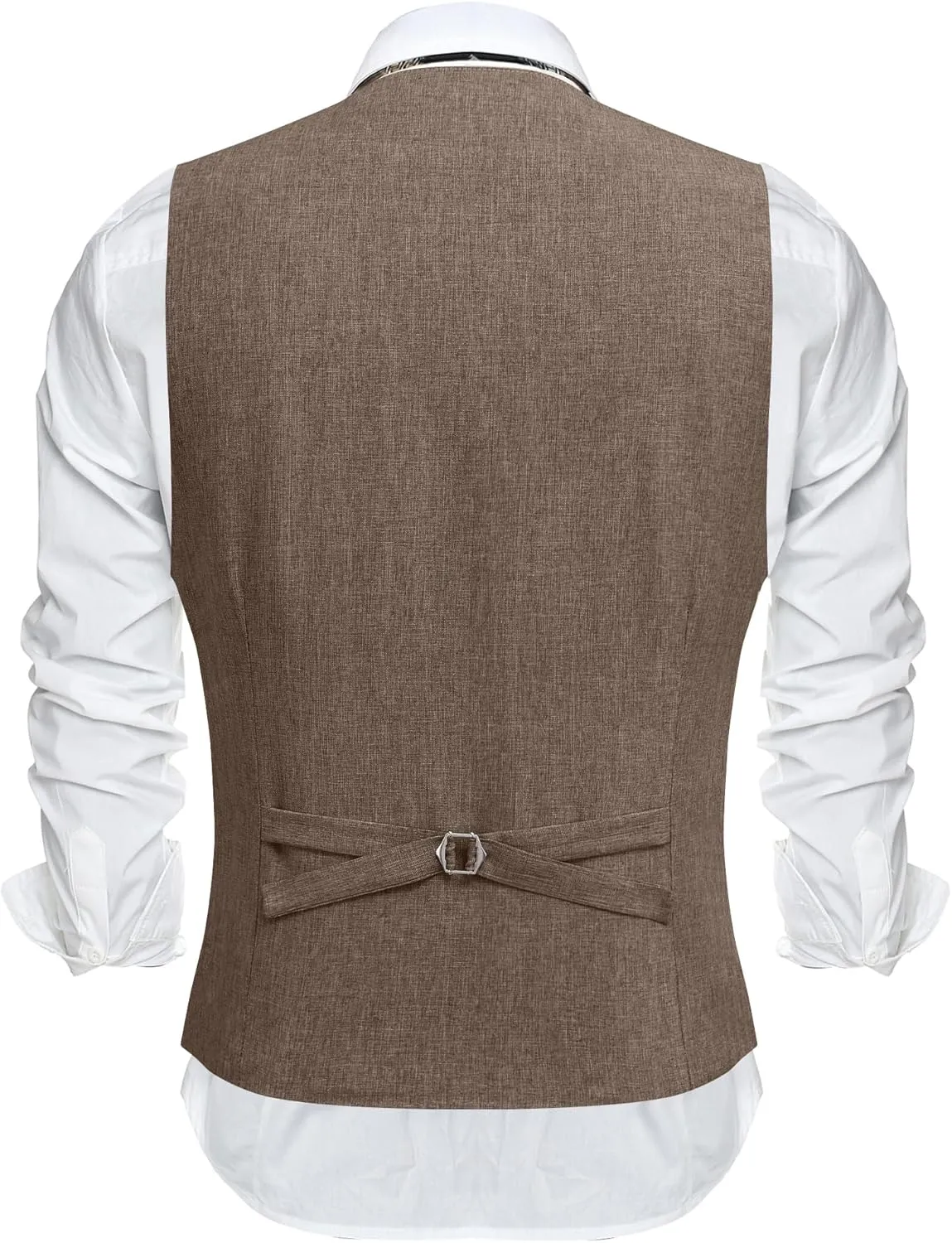 COOFANDY Men's Suit Vest V-Neck Casual Business Vests Lightweight Slim Fit Formal Dress Waistcoat for Wedding Party