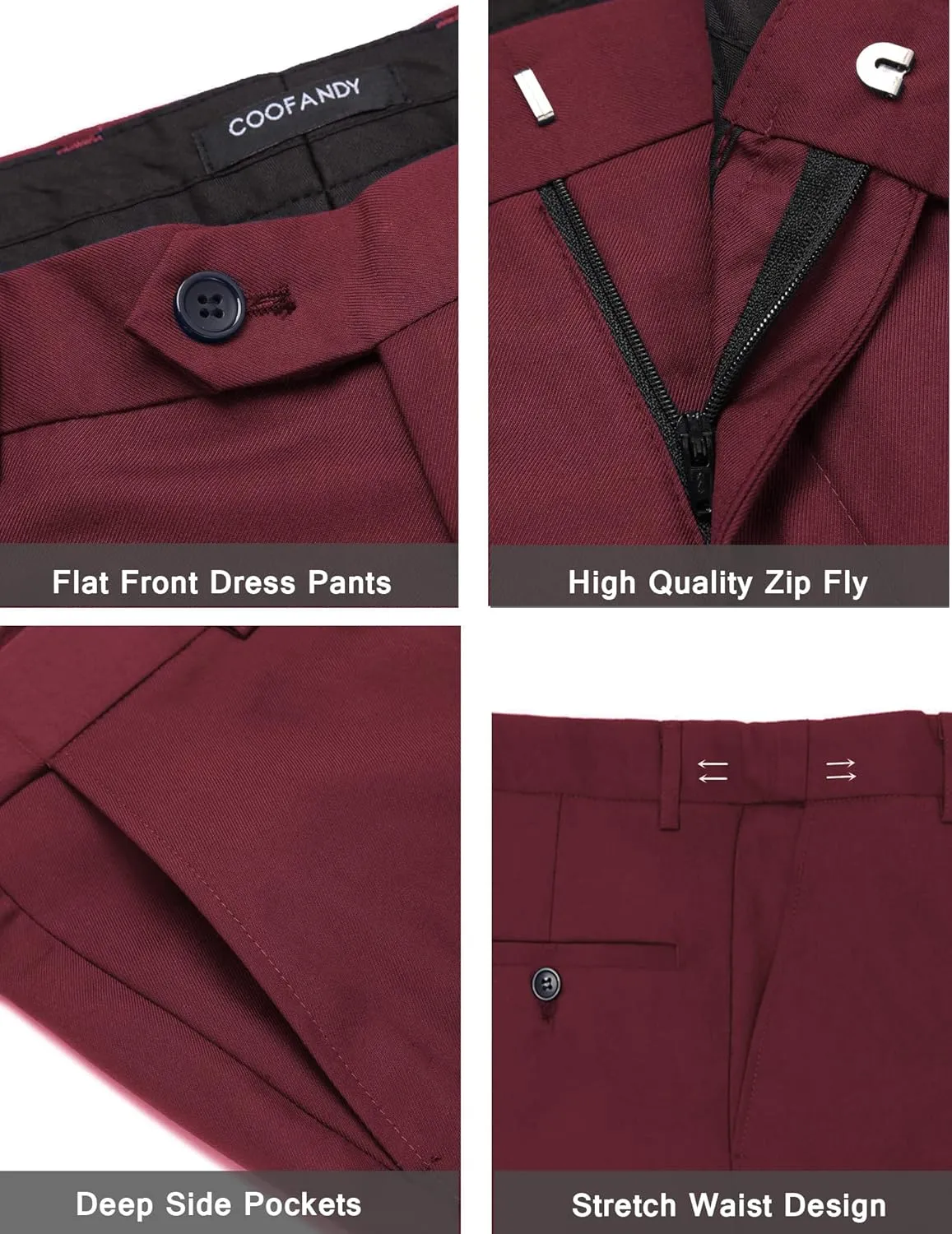 COOFANDY Men's Wedding Suits 2 Piece Tuxedo Jacket One Button Peak Lapel Suit Jacket Dress Pants for Dinner,Prom,Party