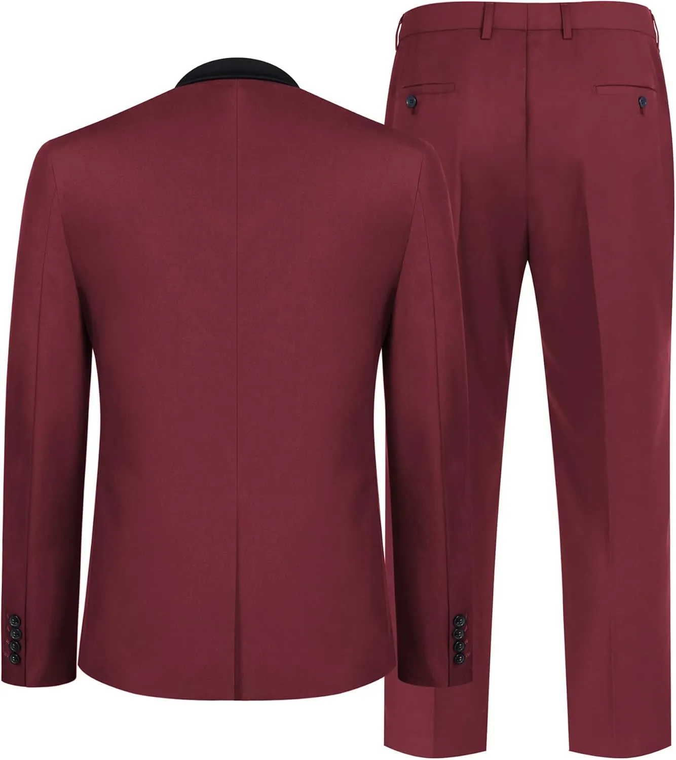 COOFANDY Men's Wedding Suits 2 Piece Tuxedo Jacket One Button Peak Lapel Suit Jacket Dress Pants for Dinner,Prom,Party