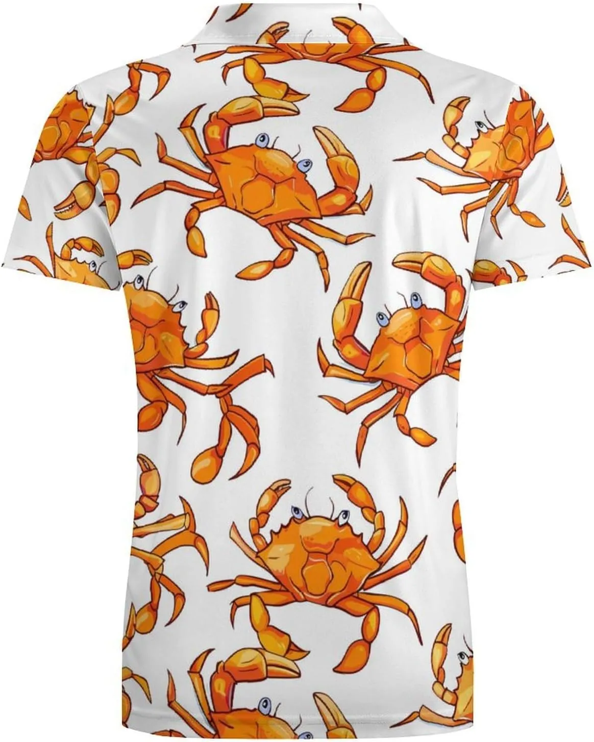 Crab Classic Polo Shirts for Men Quick Dry Short Sleeve Fit Golf Tees Casual Tops