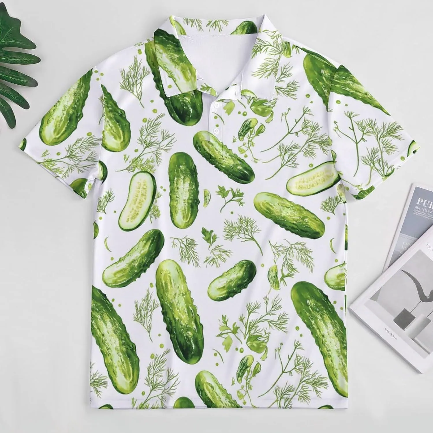 Cucumbers Pickles Mens Polo Shirts Quick Dry Short Sleeve T-shirts Slim Tennis Collared Tees Tops