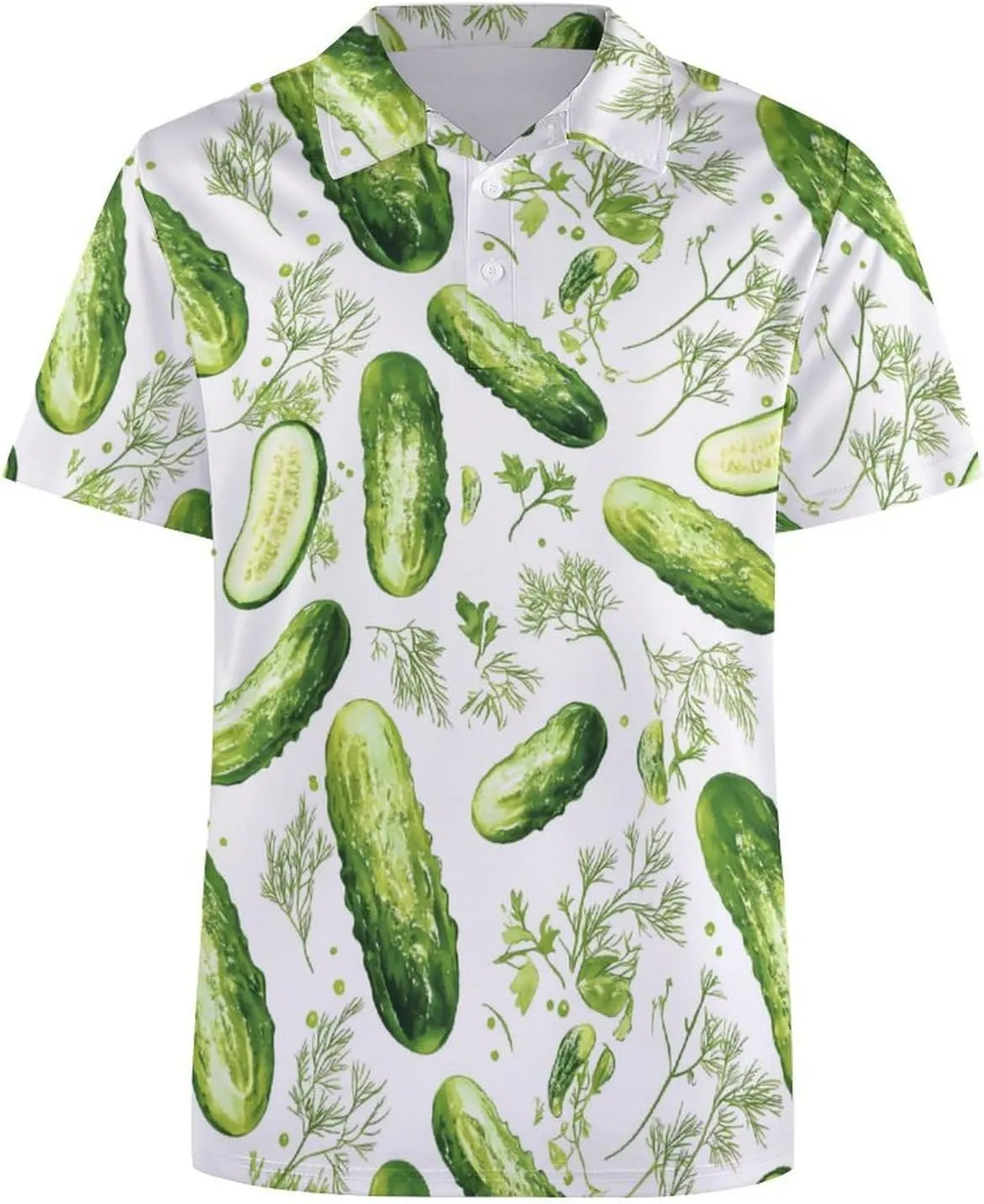 Cucumbers Pickles Mens Polo Shirts Quick Dry Short Sleeve T-shirts Slim Tennis Collared Tees Tops