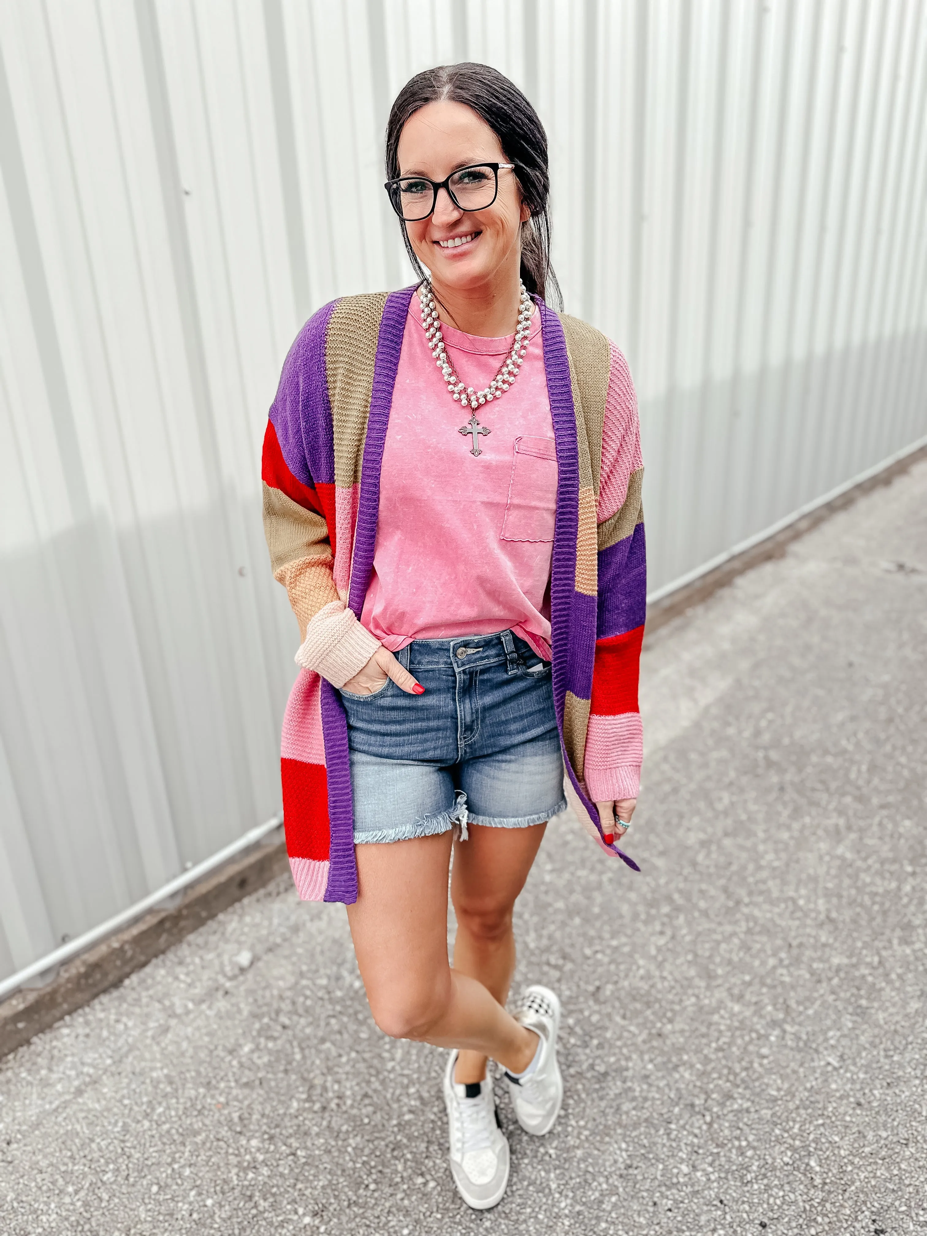 Dave Mid Rise Fray Hem Denim Shorts