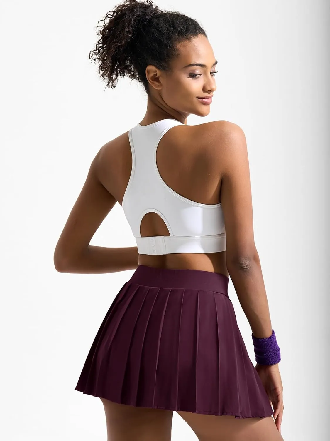 Dokuritu Pleated Skirts for Women with Short High Waist Asymmetrical Tennis Athletic Skort Party Mini Skirt with Pockets