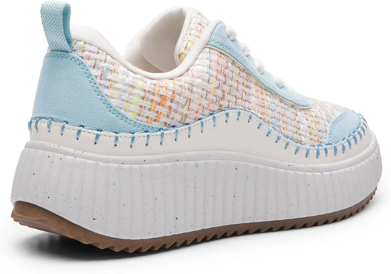 DREAM PAIRS Women Chunky City Tweed Comfortable Casual Platform Fashion Sneaker