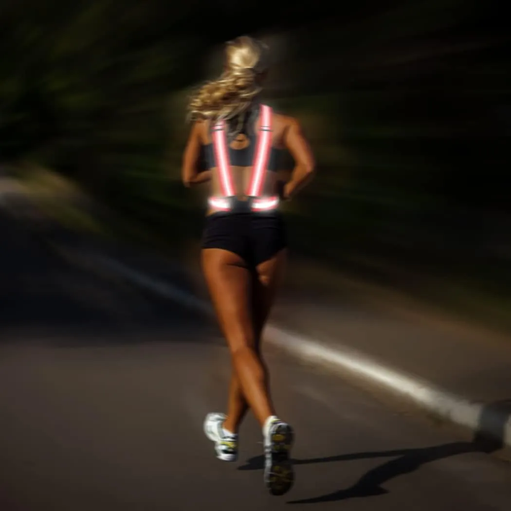 DRESBE Reflective Vest Gear Unisex Warning Vests Adjustable Laser Safety Band for Night Running Cycling Jogging Walking