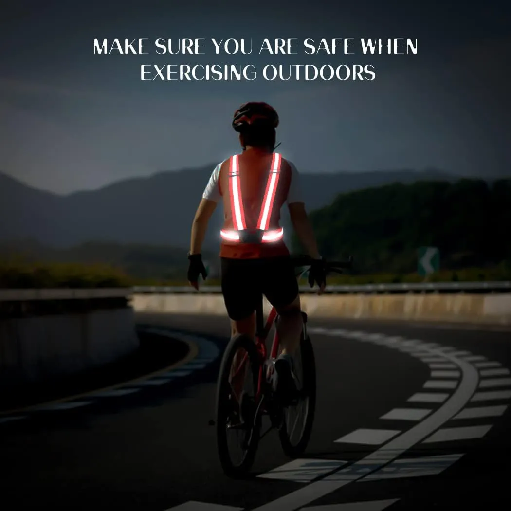 DRESBE Reflective Vest Gear Unisex Warning Vests Adjustable Laser Safety Band for Night Running Cycling Jogging Walking