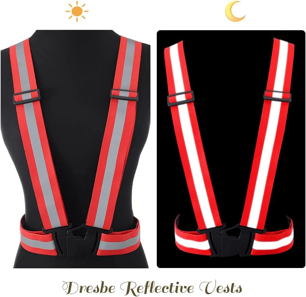 DRESBE Reflective Vest Gear Unisex Warning Vests Adjustable Laser Safety Band for Night Running Cycling Jogging Walking