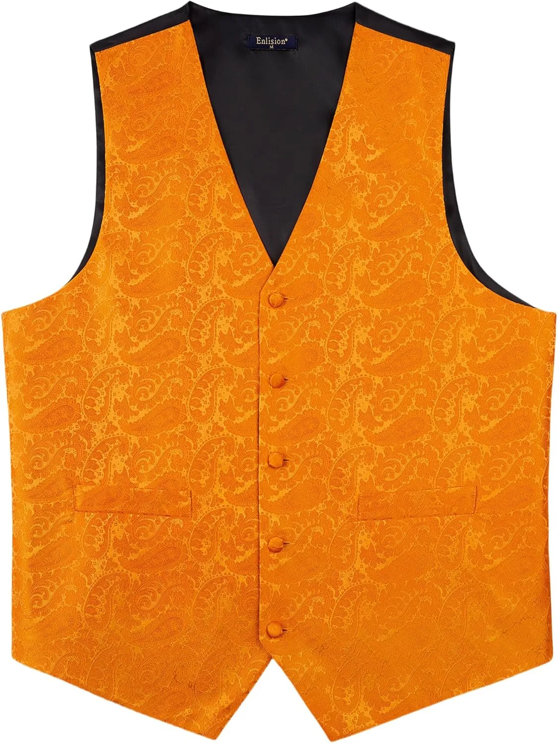 Enlision Suit Vest for Men Formal Paisley Mens Vests Dress Tie and Pocket Square Cufflinks Set Waistcoat Wedding Business