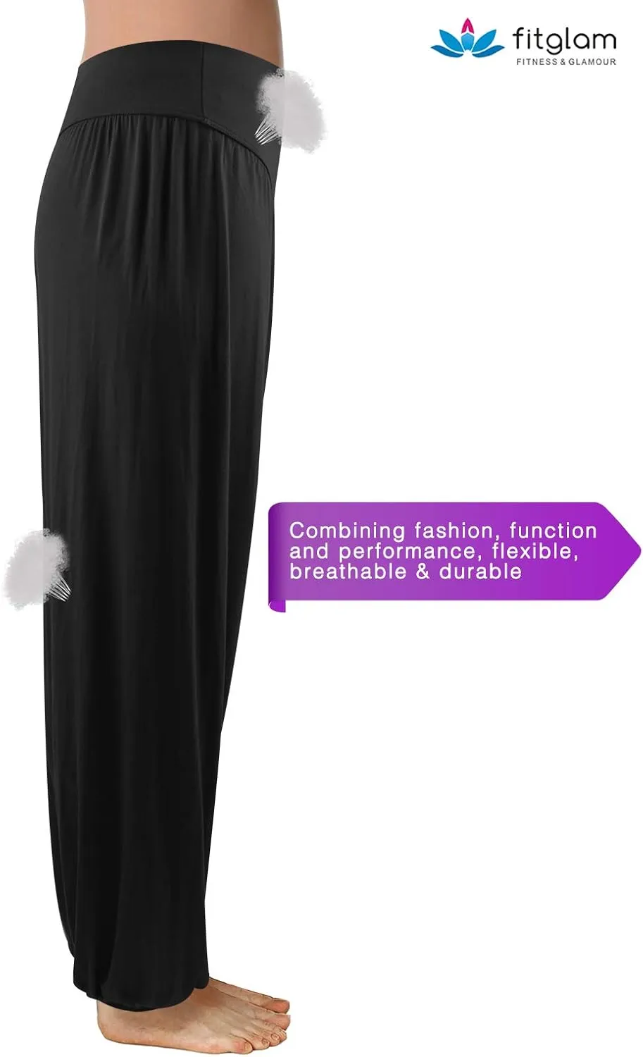 fitglam Women's Harem Pants Yoga Hippie Boho Beach Pants Summer Baggy Joggers Plus Size